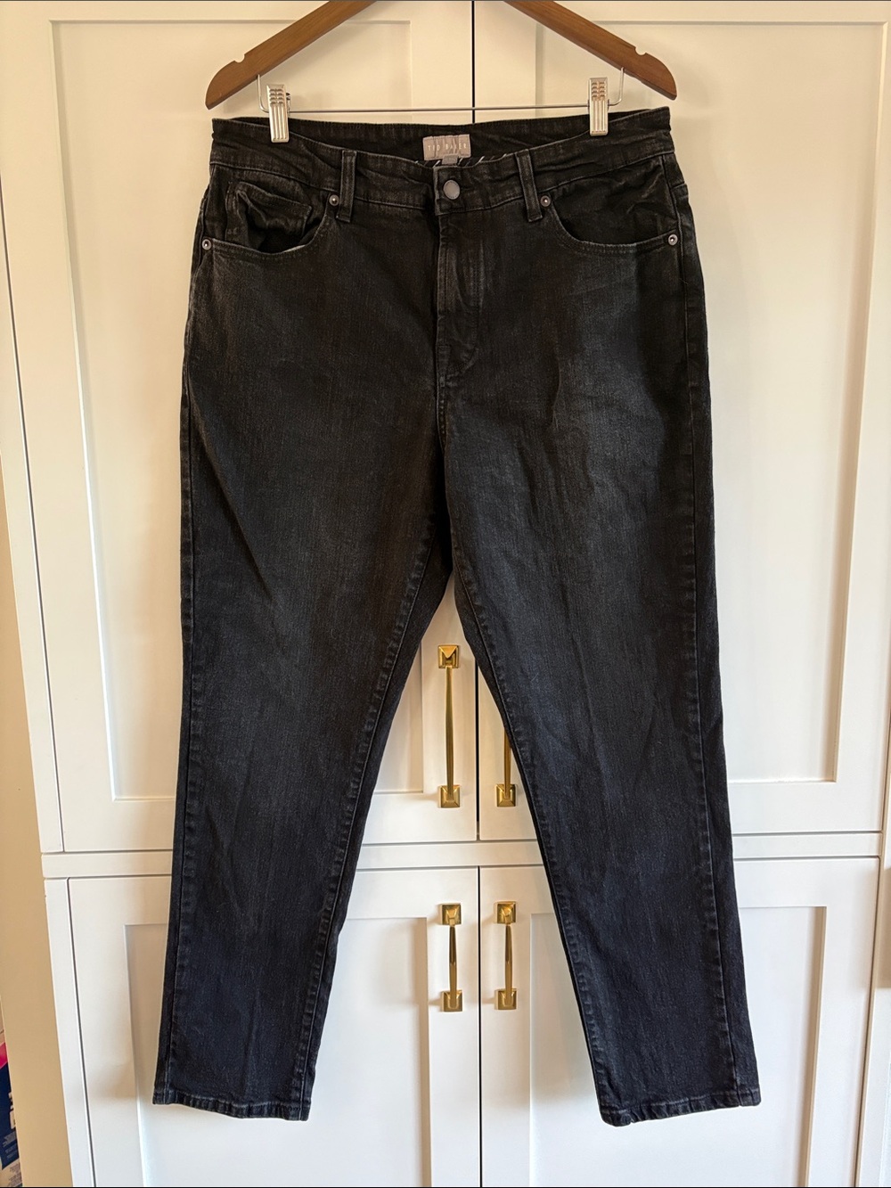 Ted Baker Washed Black Slim Straight-Leg Denim Jeans Size 34